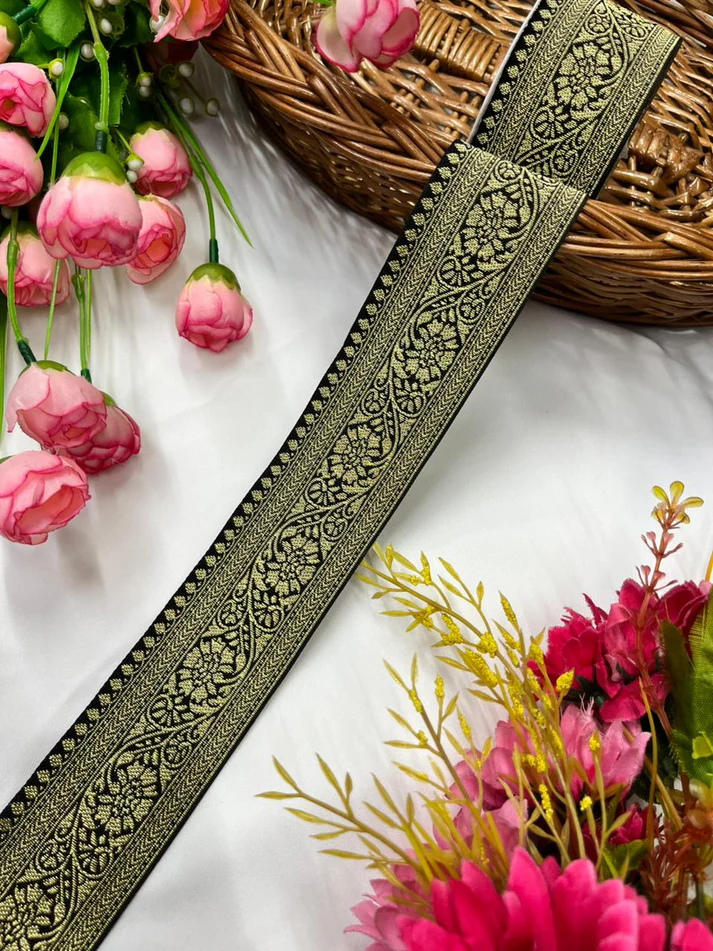 Designer Banarasi Lace Border - Black
